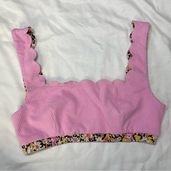 Marysia Pink and Black Floral Reversible Bikini Scalloped - Picture 6 of 15